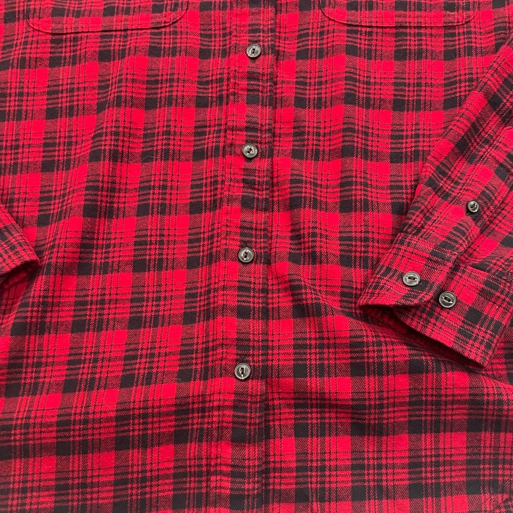 Lauren Ralph Lauren Women Red Black Plaid Flannel Button-Down Shirt Sz S cotton - Picture 14 of 15